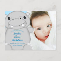 Hippo Baby Shower Blue