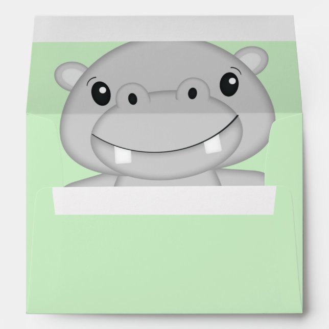 Hippo Baby Shower Envelope (Back (Bottom))