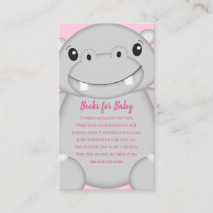 Hippo Baby Shower Pink Enclosure Card