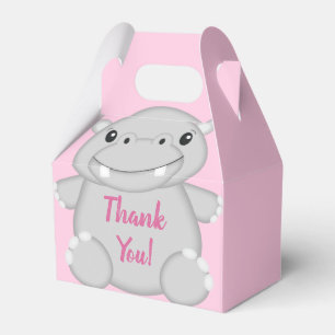Hippo Baby Shower Pink Favor Boxes