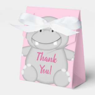 Hippo Baby Shower Pink Favor Boxes