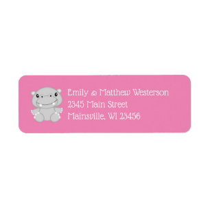 Hippo Baby Shower Pink Label