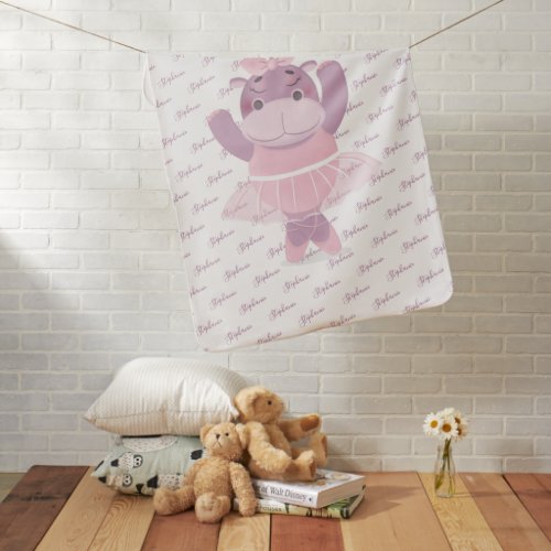 Hippo Ballerina Baby Blanket