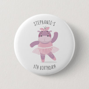 Hippo Ballerina Button