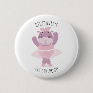 Hippo Ballerina Button