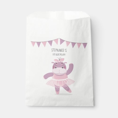 Hippo Ballerina Favor Bag
