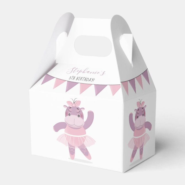 Hippo Ballerina Favor Boxes (Back Side)