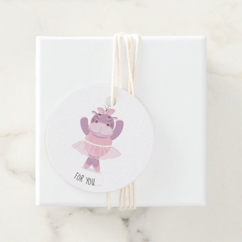 Hippo Ballerina Favor Tags