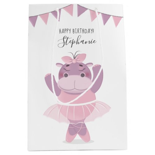 Hippo Ballerina Medium Gift Bag