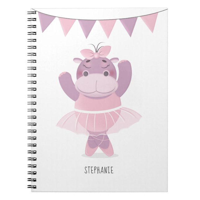 Hippo Ballerina Notebook (Front)