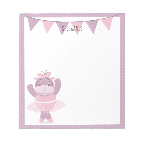 Hippo Ballerina Notepad