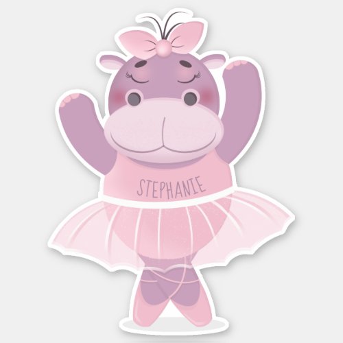 Hippo Ballerina Sticker