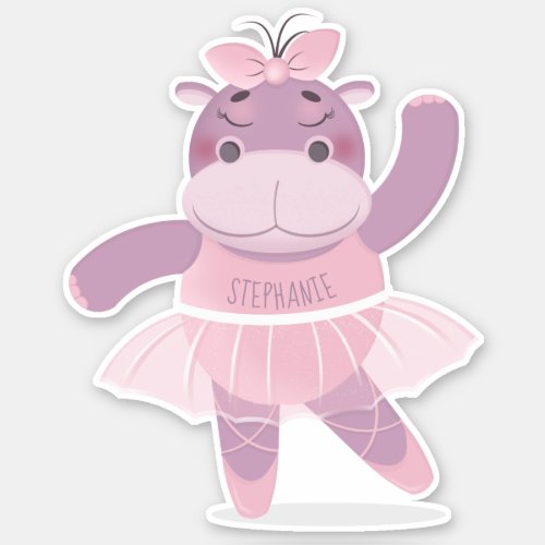 Hippo Ballerina Sticker