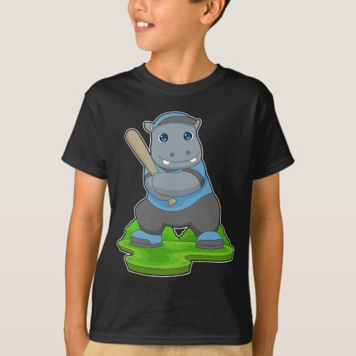 Hippo Baseball Baseball bat T_Shirt