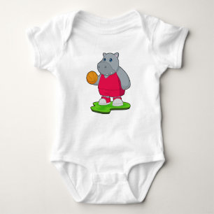 Hippo Basketball player Basketball Baby Bodysuit