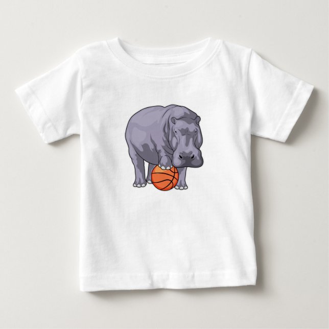Hippo Basketball player Basketball Baby T-Shirt (Front)