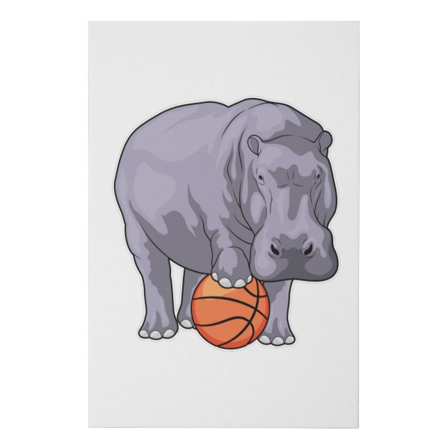 Hippo Basketball player Basketball Faux Canvas Print (Front)