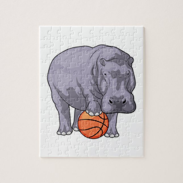 Hippo Basketball player Basketball Jigsaw Puzzle (Vertical)