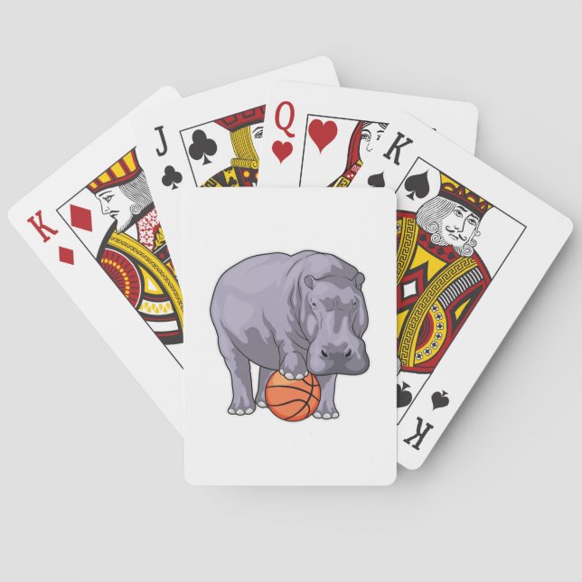 Hippo Basketball player Basketball Poker Cards (Back)