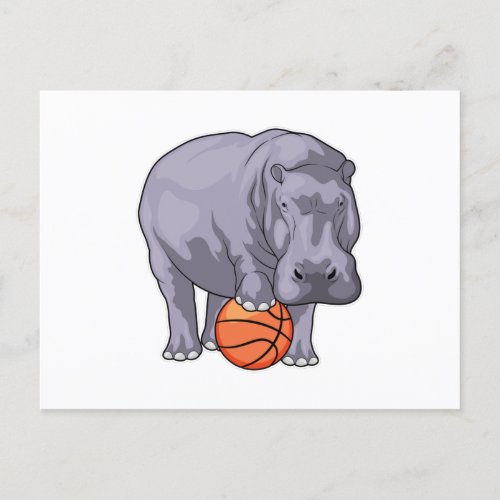 Hippo Basketball player Basketball Postcard