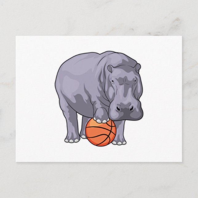Hippo Basketball player Basketball Postcard (Front)