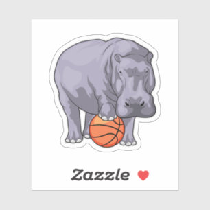 Hippo Basketball player Basketball Sticker