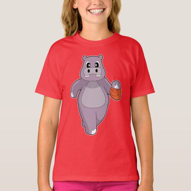 Hippo Basketball player Basketball T-Shirt (Front)