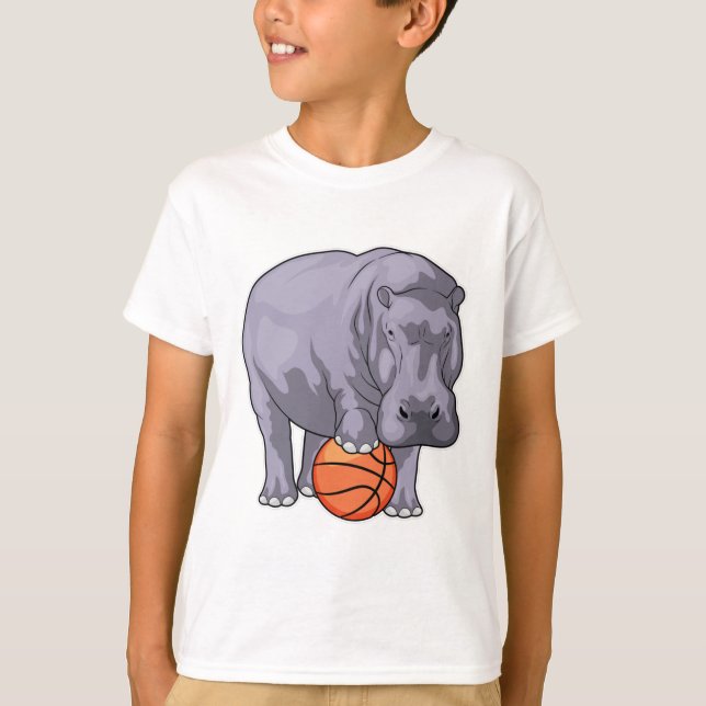 Hippo Basketball player Basketball T-Shirt (Front)