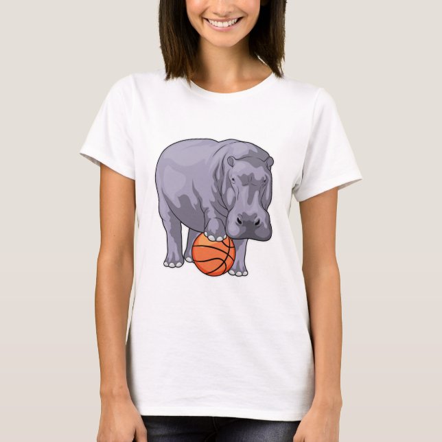Hippo Basketball player Basketball T-Shirt (Front)