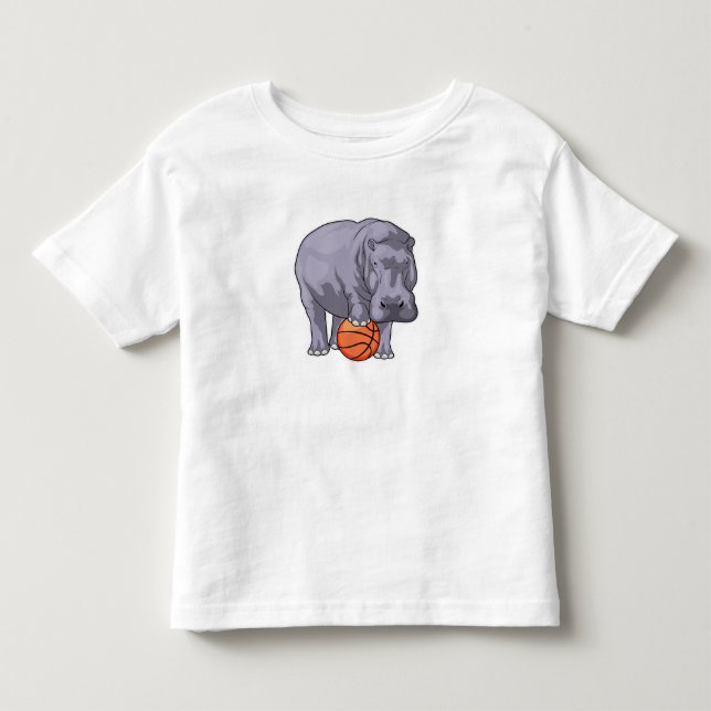 Hippo Basketball player Basketball Toddler T-shirt (Front)