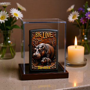 Hippo Big Love Dark Gnarled Trees Portrait Zippo Lighter