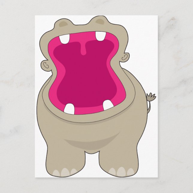 Hippo Big Mouth Postcard (Front)