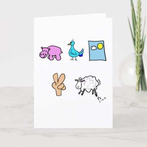 Hippo Bird Day Two Ewe birthday card