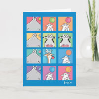 HIPPO BIRDIE FACES CARD