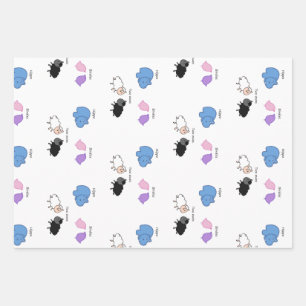 Hippo Birdies Two Ewes Wrapping Paper Sheets