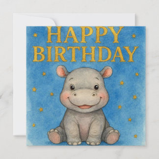 Hippo Birthday Card. Card
