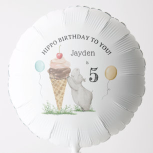 Hippo Birthday Party  Balloon