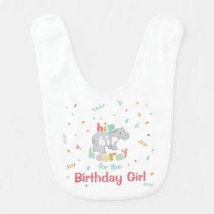 Hippo Birthday Party Hippo Hippopotamus Party Baby Bib