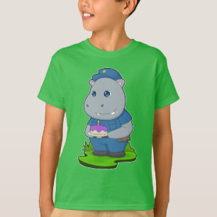 Hippo Birthday Police T-Shirt