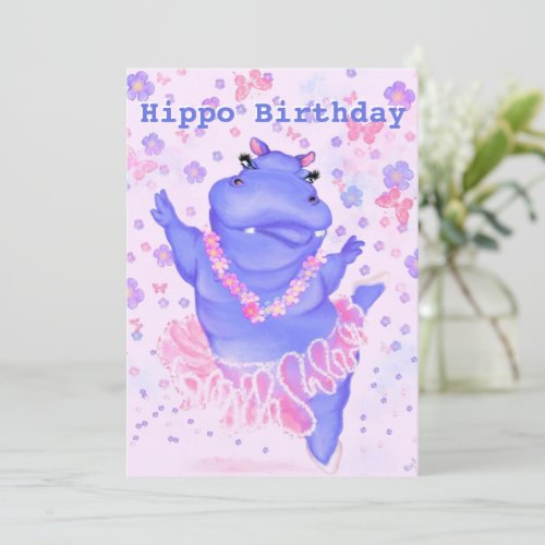 Hippo Birthday _ Prima Ballerina Hippo  Your Name