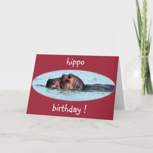 hippo birthday red card