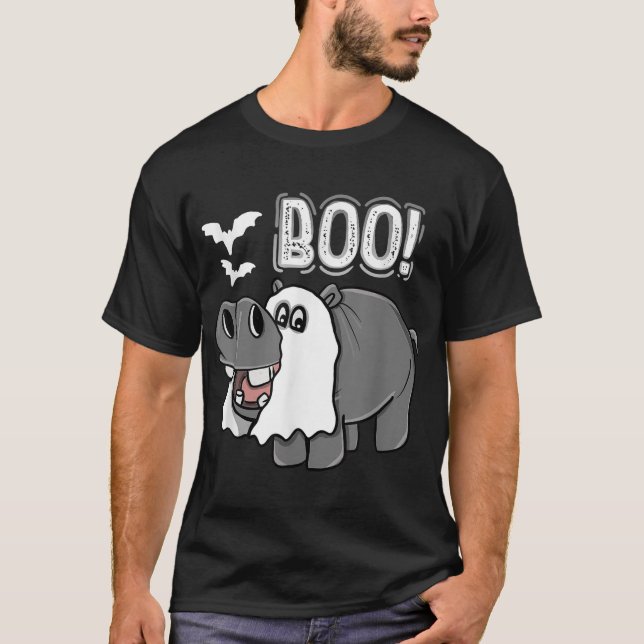 Hippo Boo Halloween Costume Men Women Kids T-Shirt (Front)