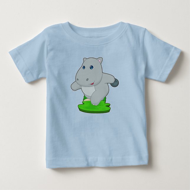 Hippo Bowling Bowling ball Baby T-Shirt (Front)
