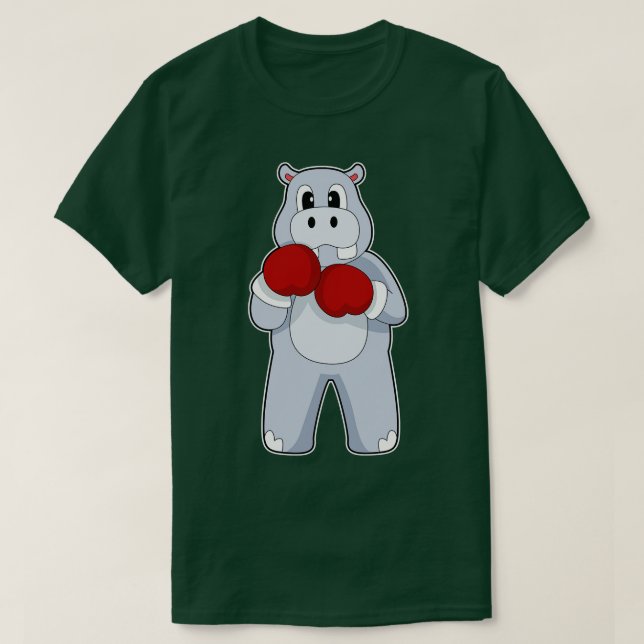 Hippo Boxer Boxing gloves Boxing T-Shirt (Design Front)