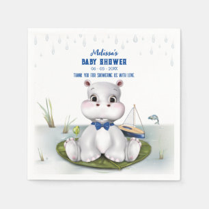 Hippo Boy Baby Shower Napkins