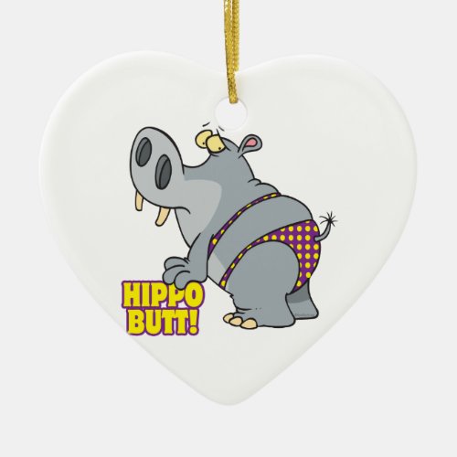 hippo butt bikini hippopotamus ceramic ornament