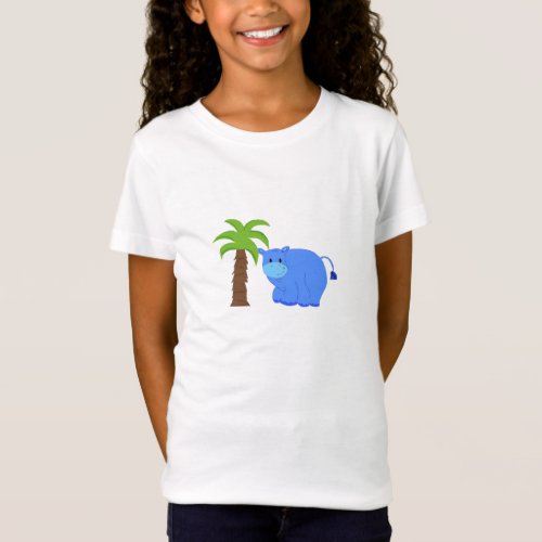 Hippo By A Palm Tree T_Shirt
