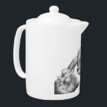 Hippo & Calf Teapot<br><div class="desc">Reproduced from a pencil drawn original illustration of a hippo and her calf, this charming image makes a great design for a teapot!</div>