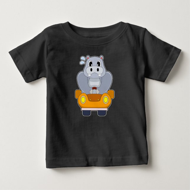 Hippo Car Baby T-Shirt (Front)