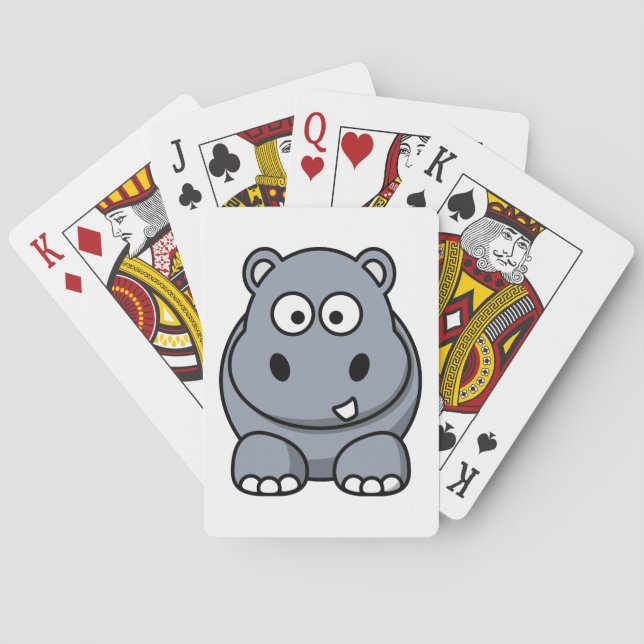 Hippo cartoon poker cards (Back)